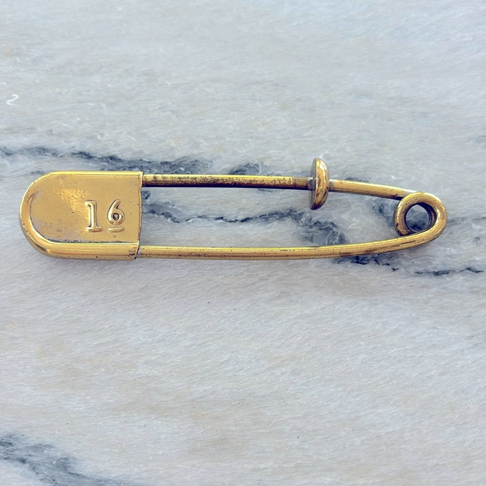 Vintage Key Tag Jumbo 5" Safety Pin Keychain Laundry Blanket Pin
